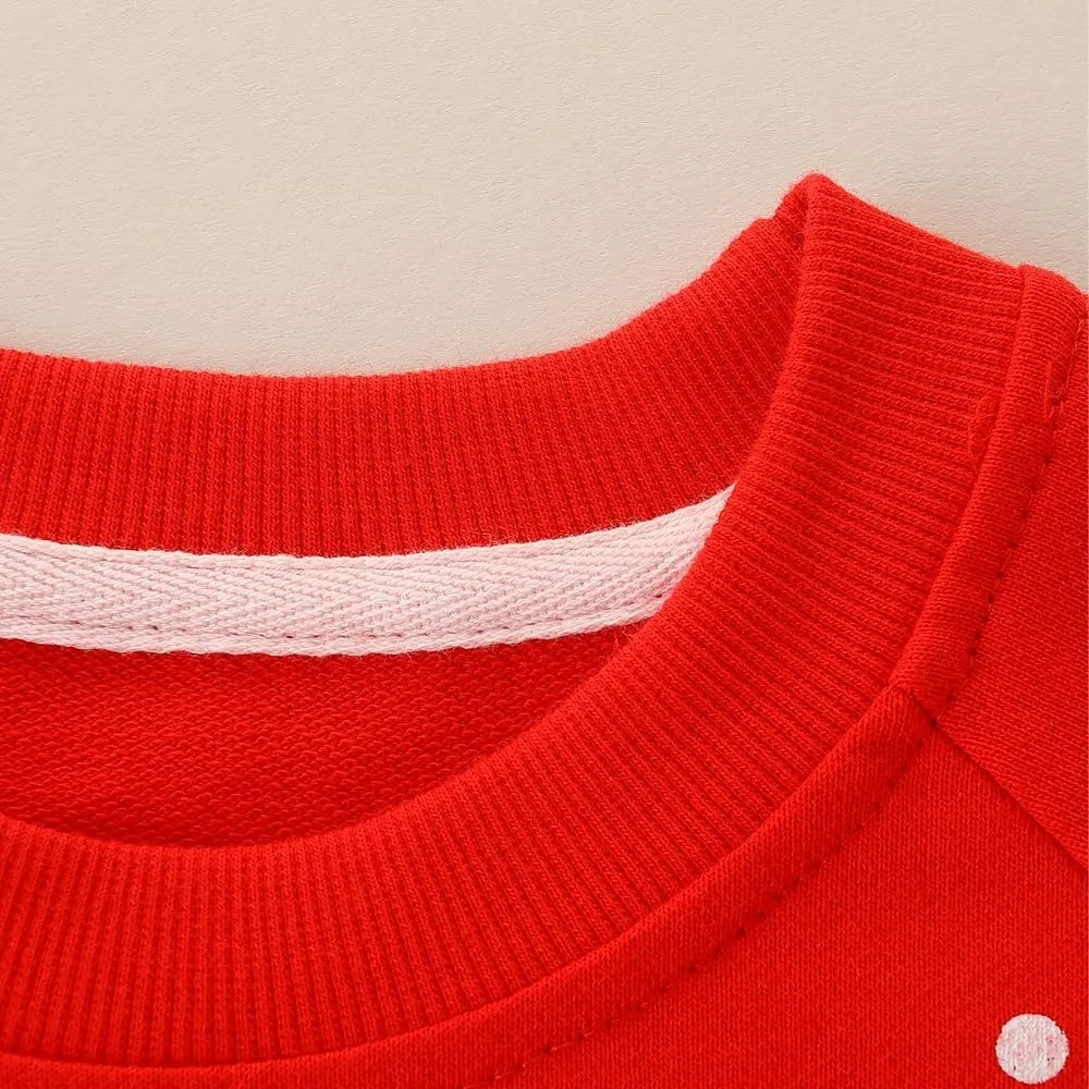 RETSUGO Toddler Boy Christmas Outfit Baby Boy Girl Winter Warm Holiday Fleece Pullover Xmas Crewneck Sweater 1-7 Years