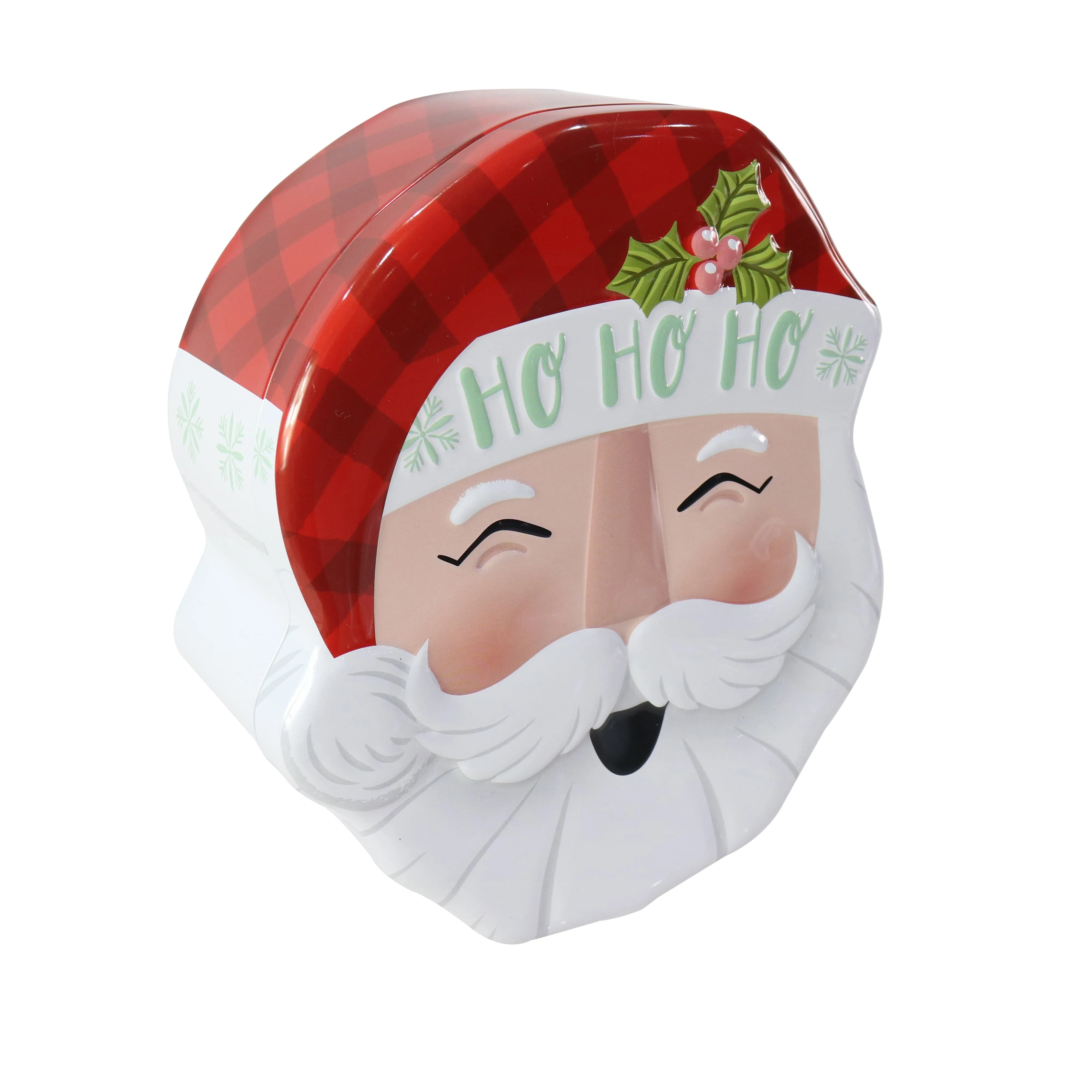 Santa Face Cookie Tin 2 Asst