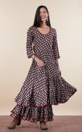 Santa Fe Dress, Long, 3/4 Sleeve, Earth Angel
