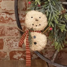 Sherpa Snowbaby with Ticking Scarf Hanging Ornament