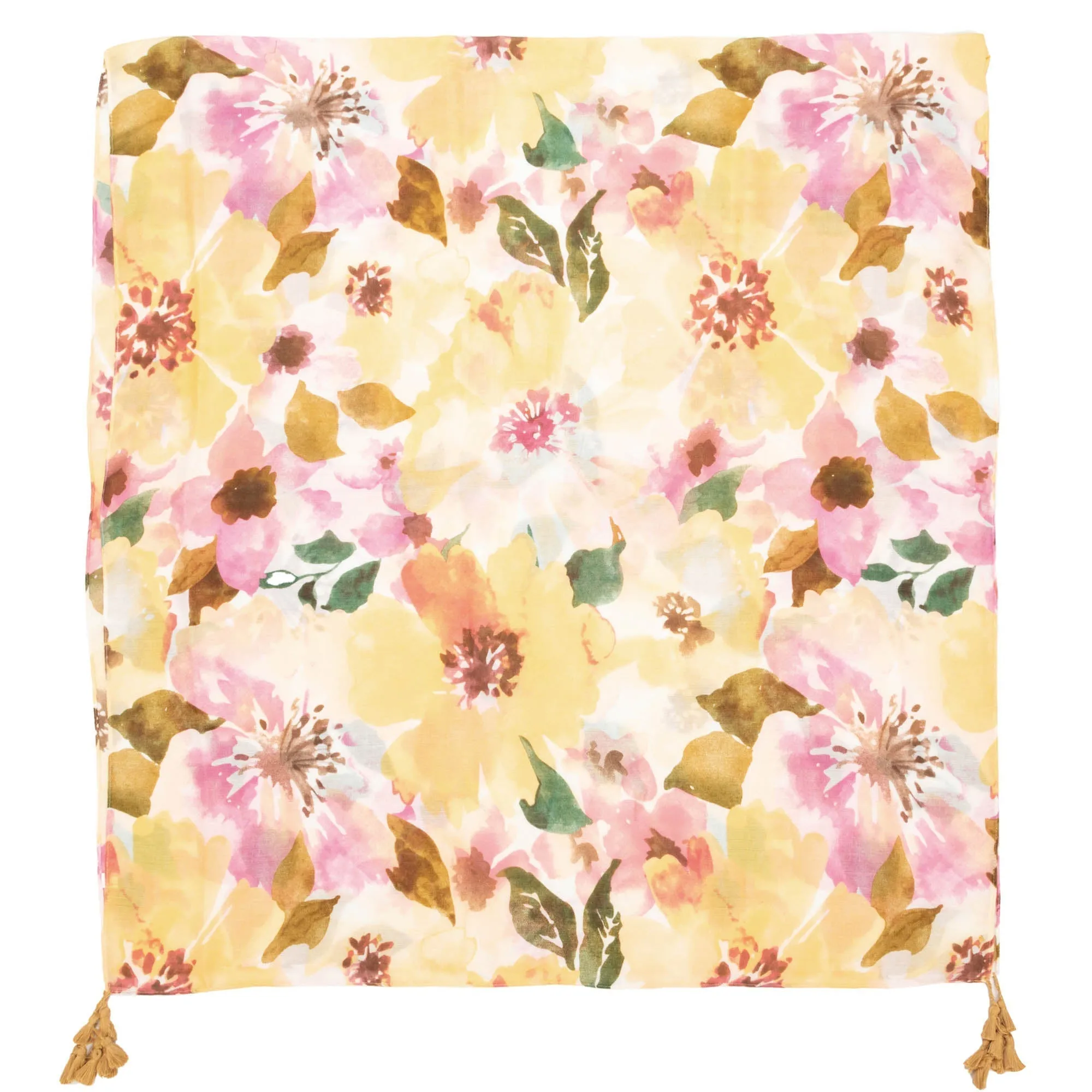 Soak Up the Sun - Light Weight Woven Abstract Floral Scarf