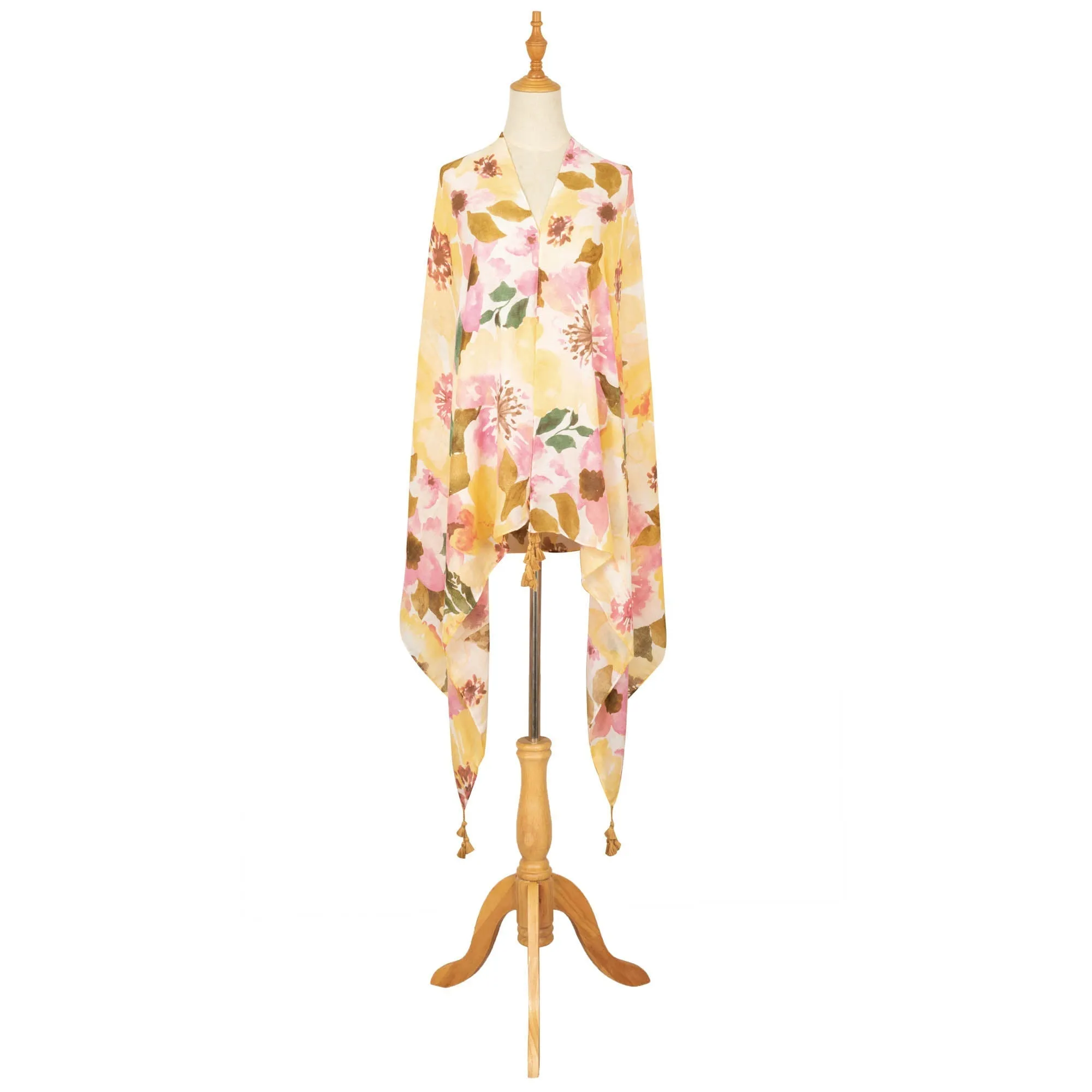 Soak Up the Sun - Light Weight Woven Abstract Floral Scarf