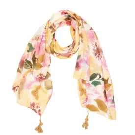 Soak Up the Sun - Light Weight Woven Abstract Floral Scarf