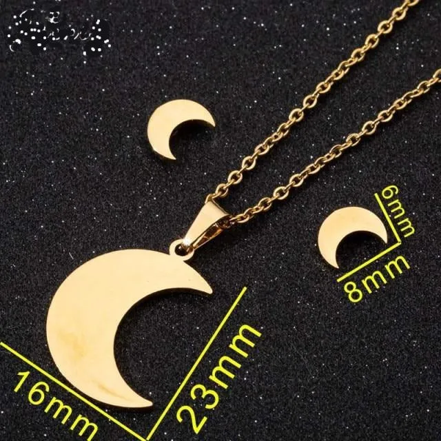 Star & Moon Pendant Necklace  Accessories