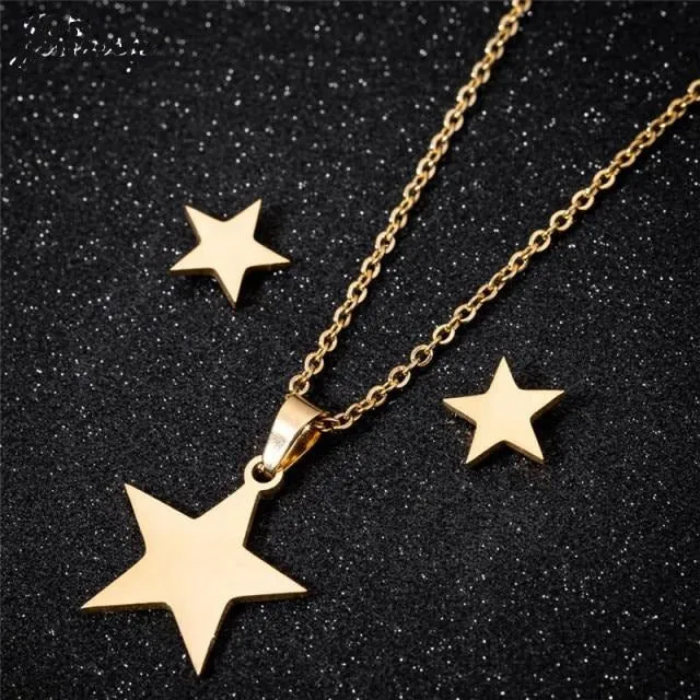 Star & Moon Pendant Necklace  Accessories