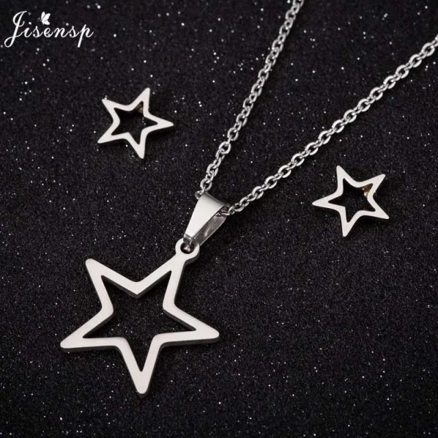 Star & Moon Pendant Necklace  Accessories