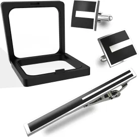 Tie Clips & Cufflinks Set for Men - Unique Tie Bar, Birthday & Christmas Gifts, Father's Day Gifts, Valentine's Day & Easter Ideas
