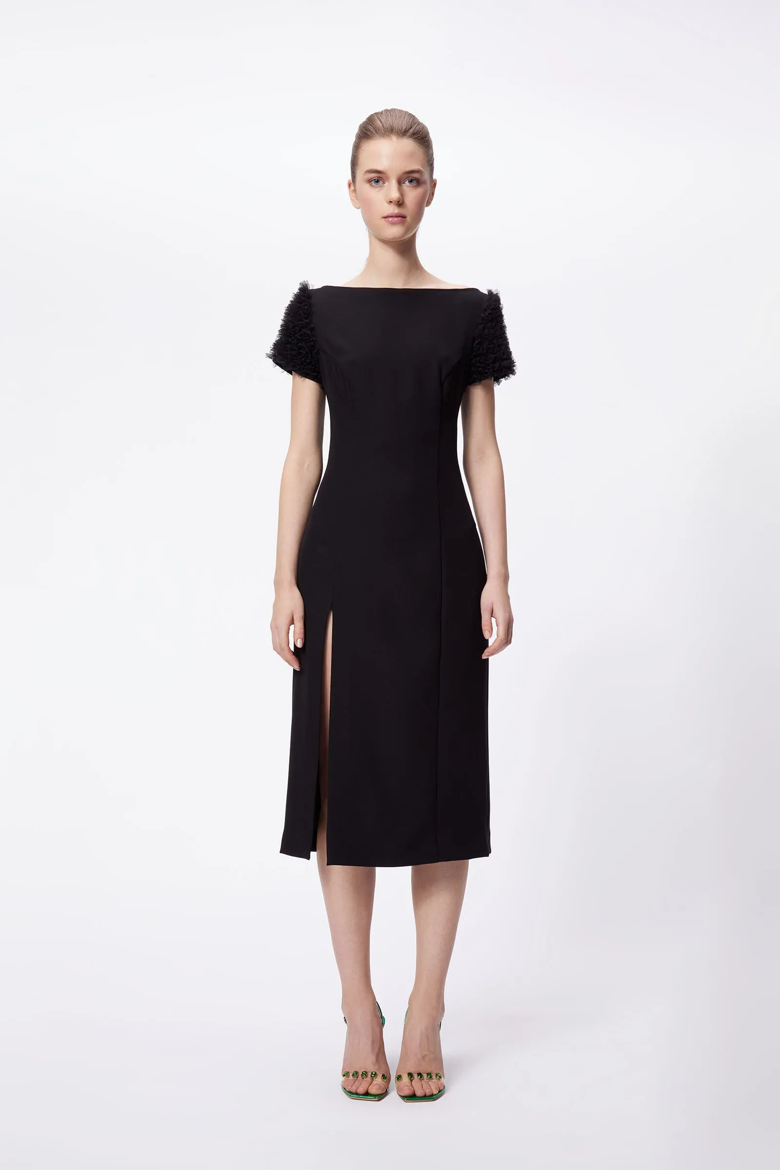 TULLE RAGLAN SLEEVE DRESS