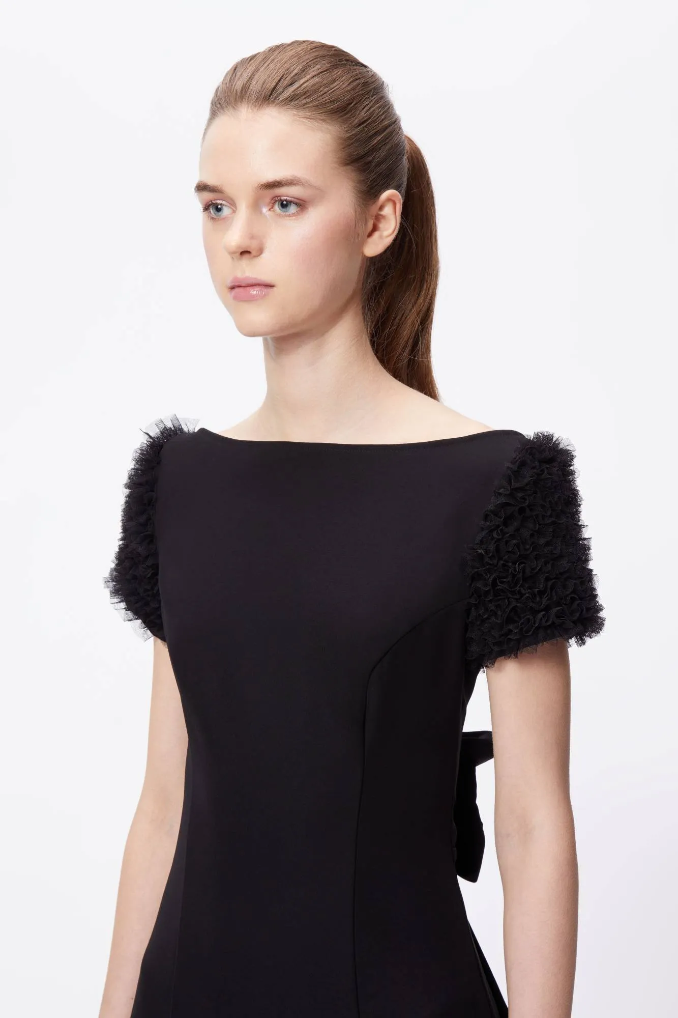 TULLE RAGLAN SLEEVE DRESS