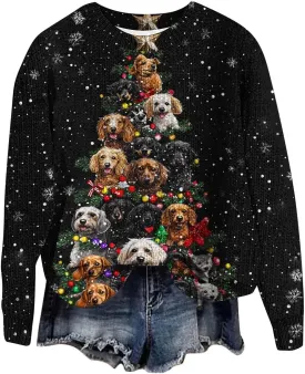 Ugly Christmas Sweater Women Men Funny Cat Sweatshirts Pullover Xmas Shirts Fashion Tops Knit Ribbed Winter Sweater