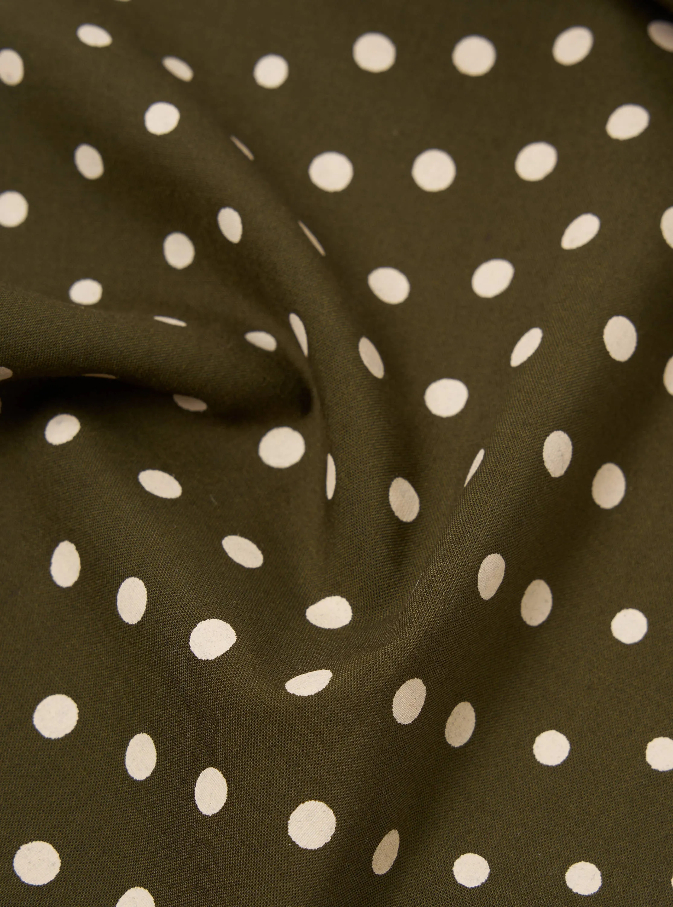 Universal Works Short Scarf in Olive Dot Print