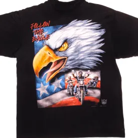 VINTAGE 3D EMBLEM AMERICAN BIKER FOLLOW THE EAGLE TEE SHIRT 1998 XL MADE IN USA