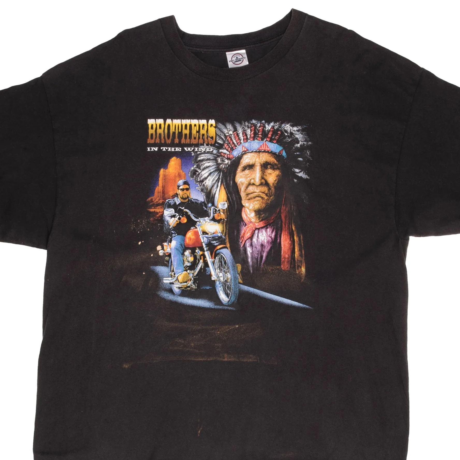 VINTAGE AMERICAN INDIAN BIKER TEE SHIRT 1990S SIZE 2XL