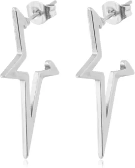 Y2K Spike Star Grunge Earrings Goth Stainless Steel Black Silver Gold Hollow Star Punk Small Dangling Stud Earrings Christmas Jewelry Gifts for Women