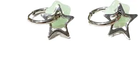 Y2k Star Earrrings Aesthetic Small Jade Star Hoop Earrings for Women Five-pointed star earrings in imitation of jade earrings