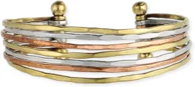 Zad Mixed Metal Hammered Cuff Fashion Bracelet