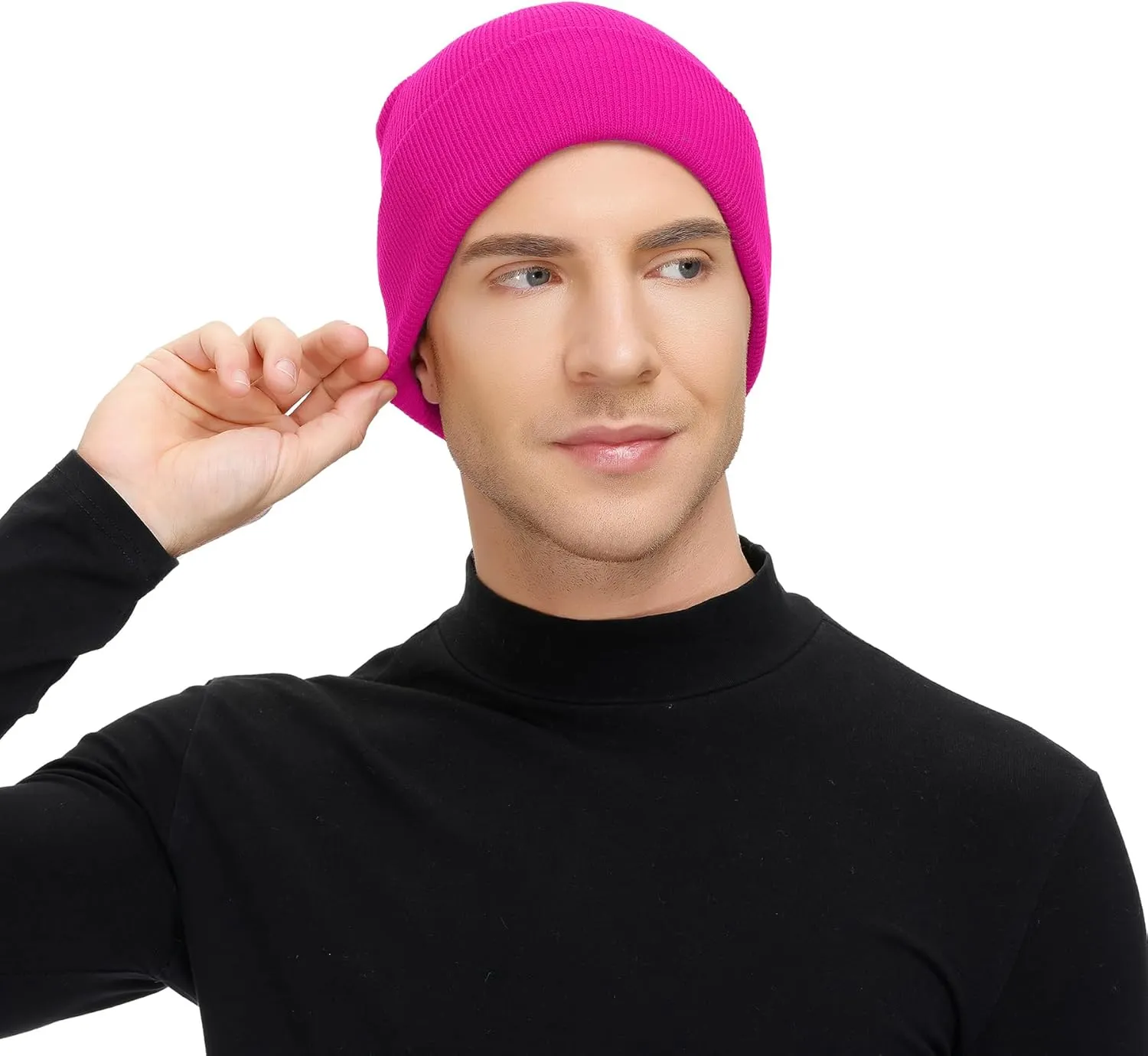 Zando Beanie for Men Women Cuffed Cap Soft Slouchy Beanie Winter Knit Hats Fisherman Beanie Skull Cap Unisex Daliy Beanie